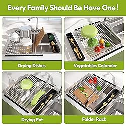 JASIWAY Sink Dish Drying Rack, Roll Up Dryer Rack