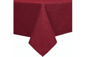 Hiasan Faux Linen Square Tablecloth - Wrinkle Free Washable Table Cloth for Kitchen, Dining Room Durable Table Cover for Holi