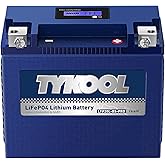 TYKOOL YTX20L-BS/YTX20HL/YB16CL-B High Performance LiFePO4 Lithium Motorcycle Battery,12V 12Ah, 600CCA,Digital Readout, Fits 