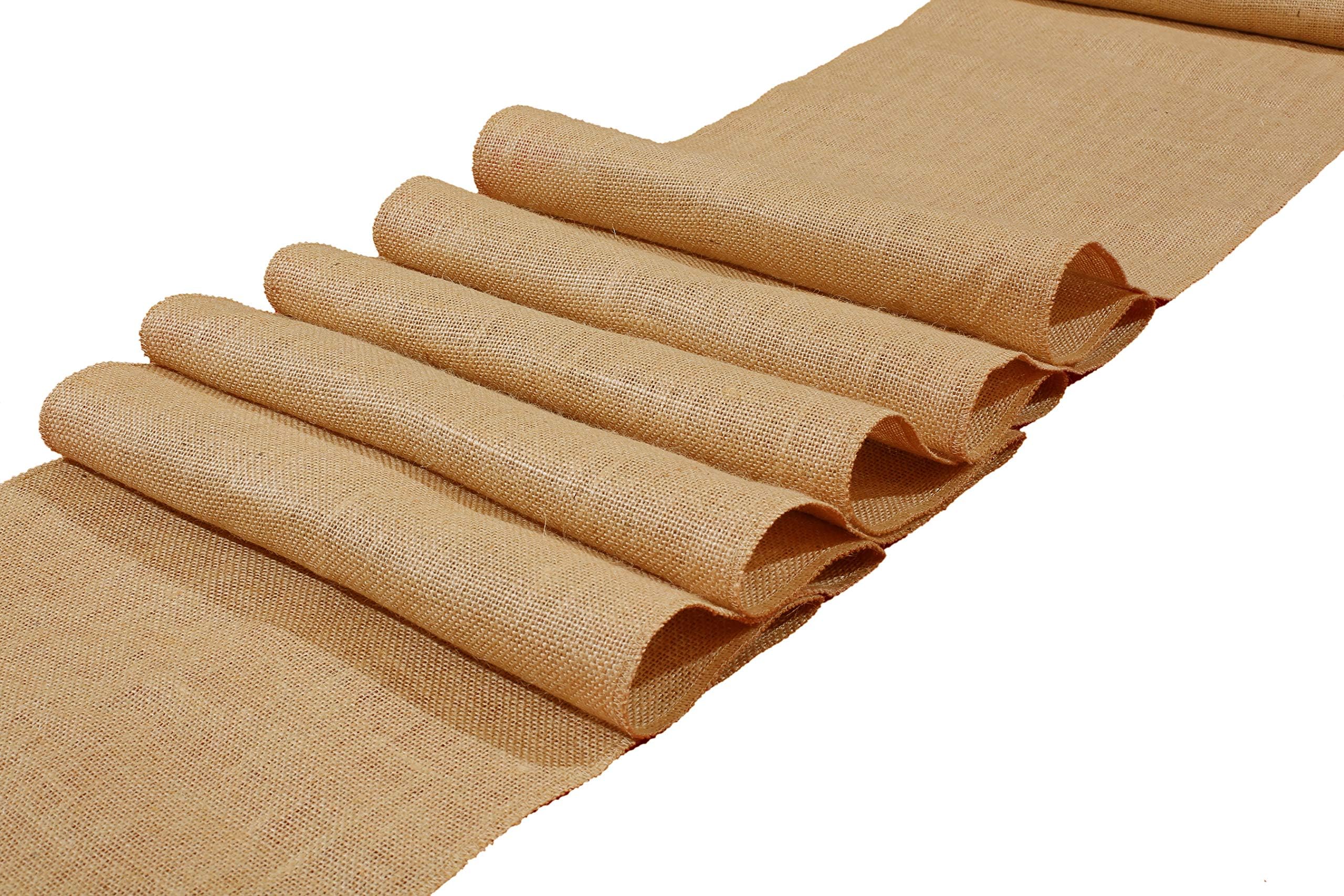 el, eloine linen Burlap Table Runner 14" x 108" XL Burlap roll Hessian Jute Table Runner for Rustic Vintage Farmhouse Wedding Decor Christmas, Fall Parties Kitchen Table, BBQ Supervalue Runner Roll