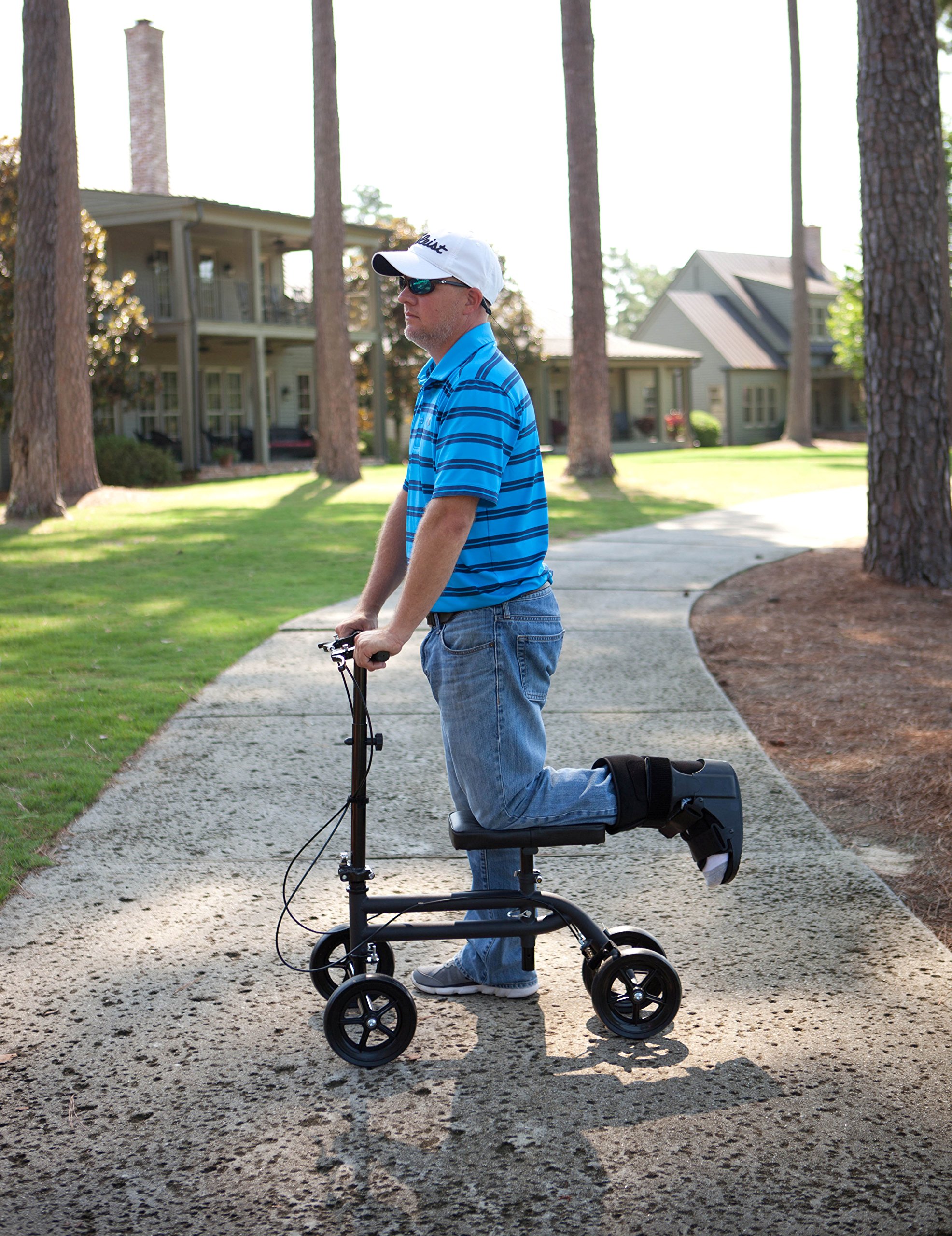 Knee Scooter Steerable Knee Walker Crutch Alternative with Brake System