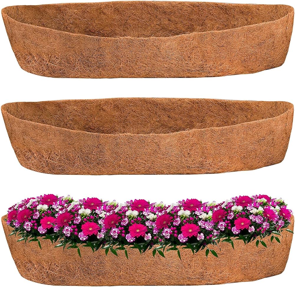 Qianderer 2PCS Coco Liners 36 Inch Wall-Mounted Trough Coco Liner Set
