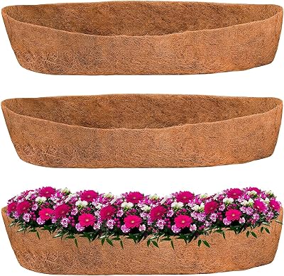 Qianderer 2PCS Coco Liners 36 Inch Wall-Mounted Trough Coco Liner Set