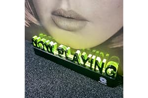 LIGOLIG Now Playing Vinyl Record Stand，Vinyl Record Holder Wall Mount ，Multiple Lighting Colors LED Lights Play Music Collection Display (Black)