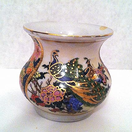 Amazon Com Fuyuan 3 Inch Tall Peacock Design Satsuma Flower