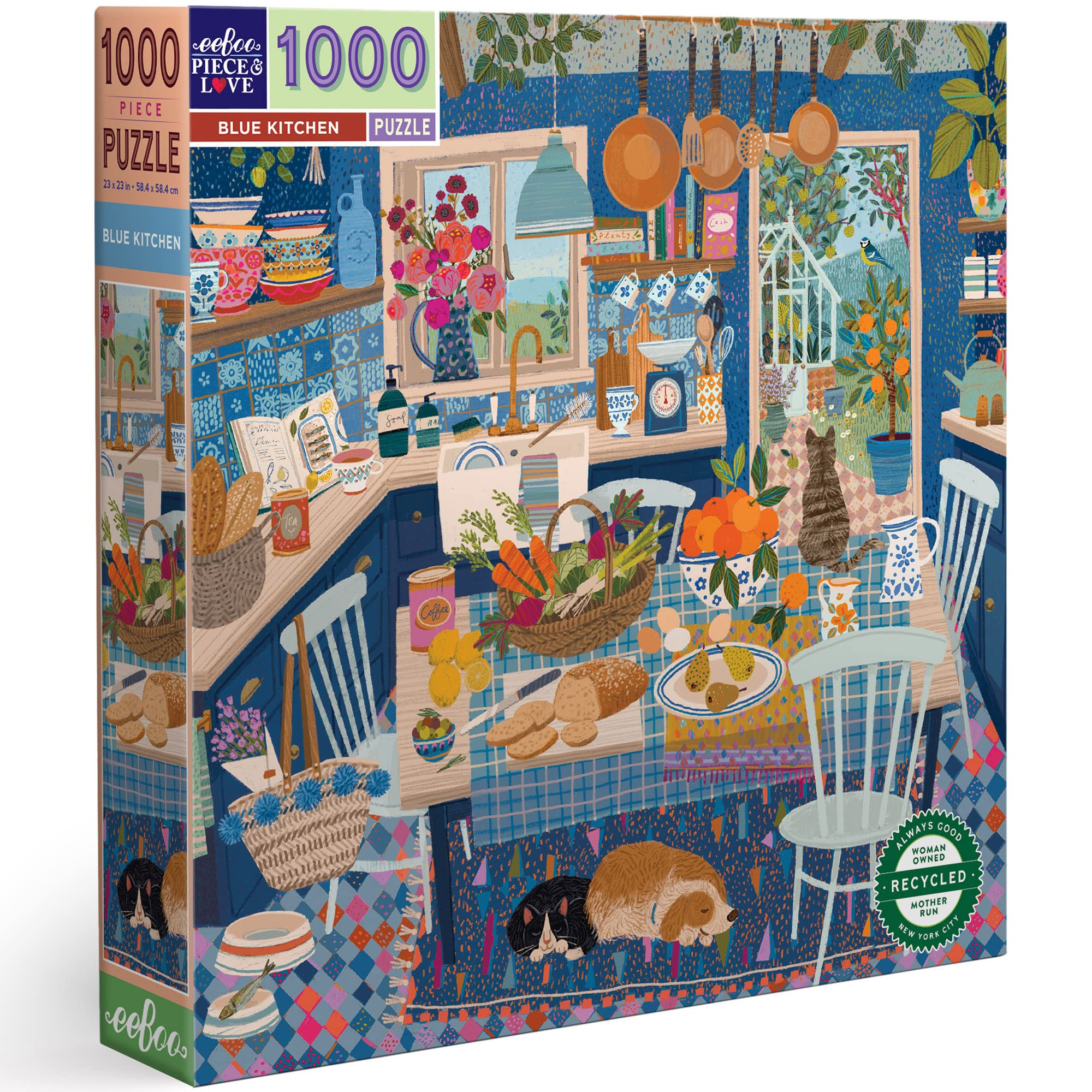 eeBoo - Puzzle 1000 pcs - Blue Kitchen - (EPZTBUK