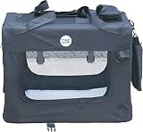 HugglePets Foldable Fabric Pet Crate Carrier Large 70 x 52cm Black