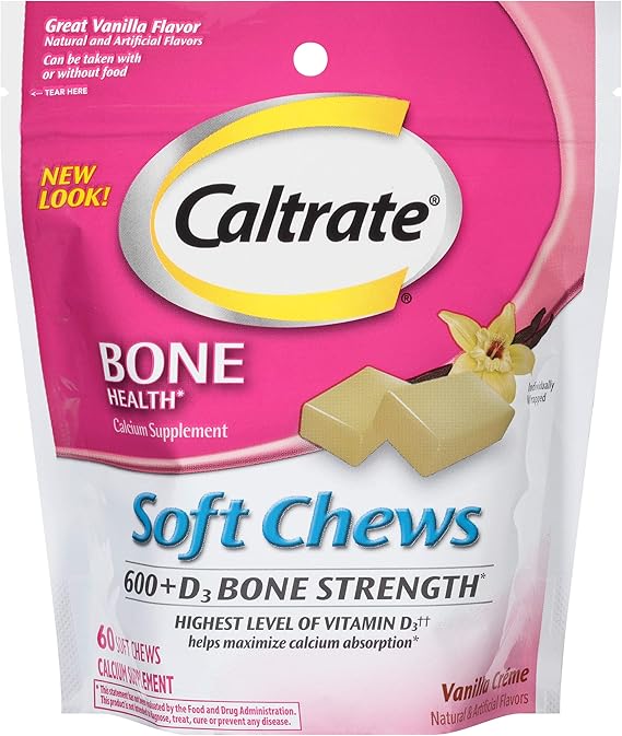 Caltrate Calcium & Vitamin D Soft Chews Vanilla Creme 60