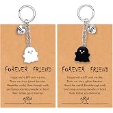 OBSUN Best Friend Birthday Gifts for Women Funny Cute Ghost Keychain | Bestie Gifts Long Distance Stuff for 2 with Card