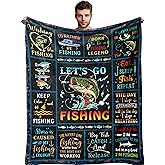 Linxher Fishing Gifts for Men, Fishing Gifts for Boys/Women, Mens Fly Fishings Lover Gift Blanket 60” x 50”, Gift for Fisherman