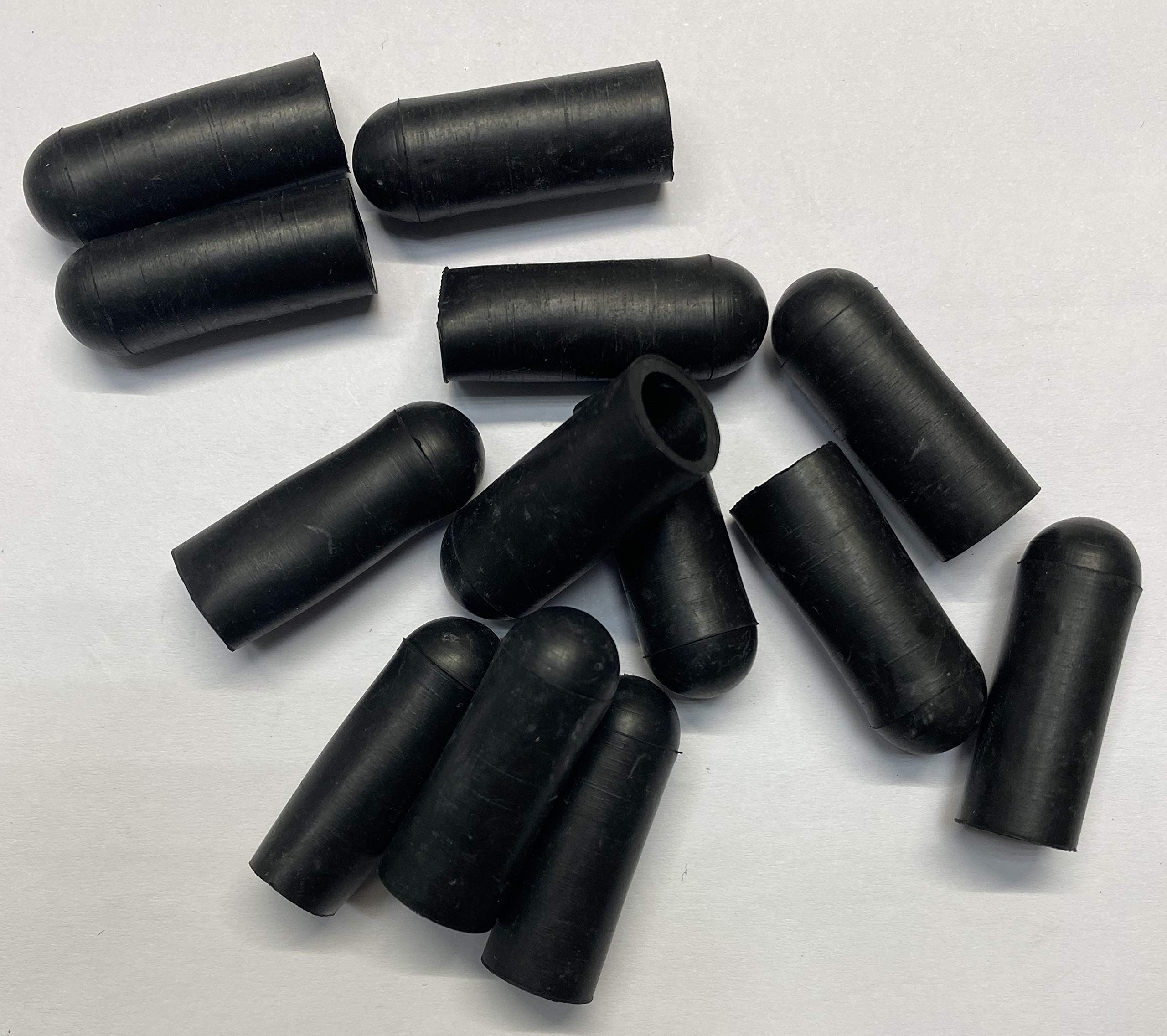 dexierp Protection Force Round Cap for 23/64" 9mm OD X 26mm Length (Pack of 50) Pipe Post Tube End Cover 3/8-16 UNC 3/8-24 UNF Screw Thread Protectors Elastic Rubber