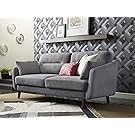 Elle Decor 73" Mid-Century Modern Chloe Sofa in Dark Gray