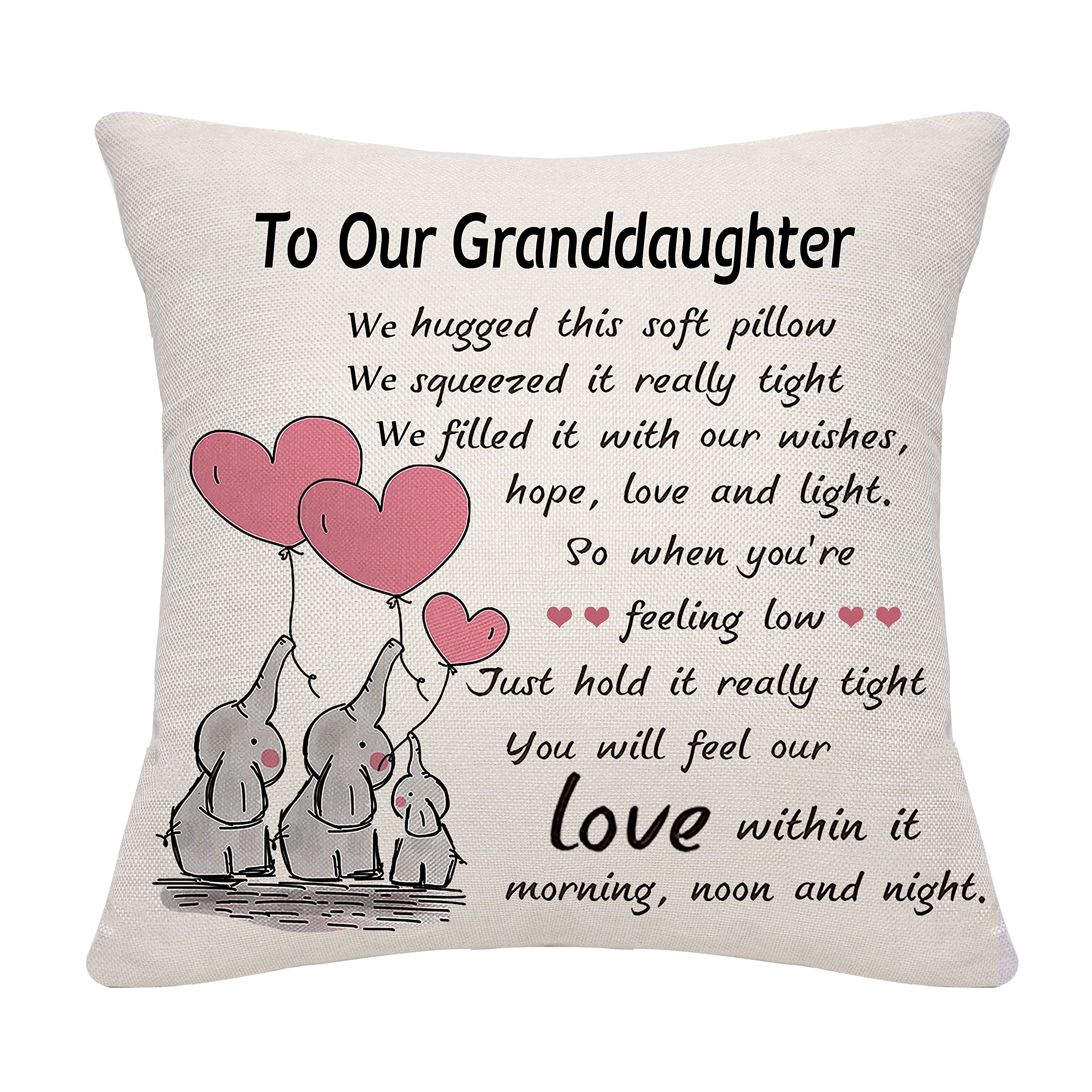 Bommex Granddaughter Grandparents Cushion Cover Case Throw Pillow Cover Birthday Gifts