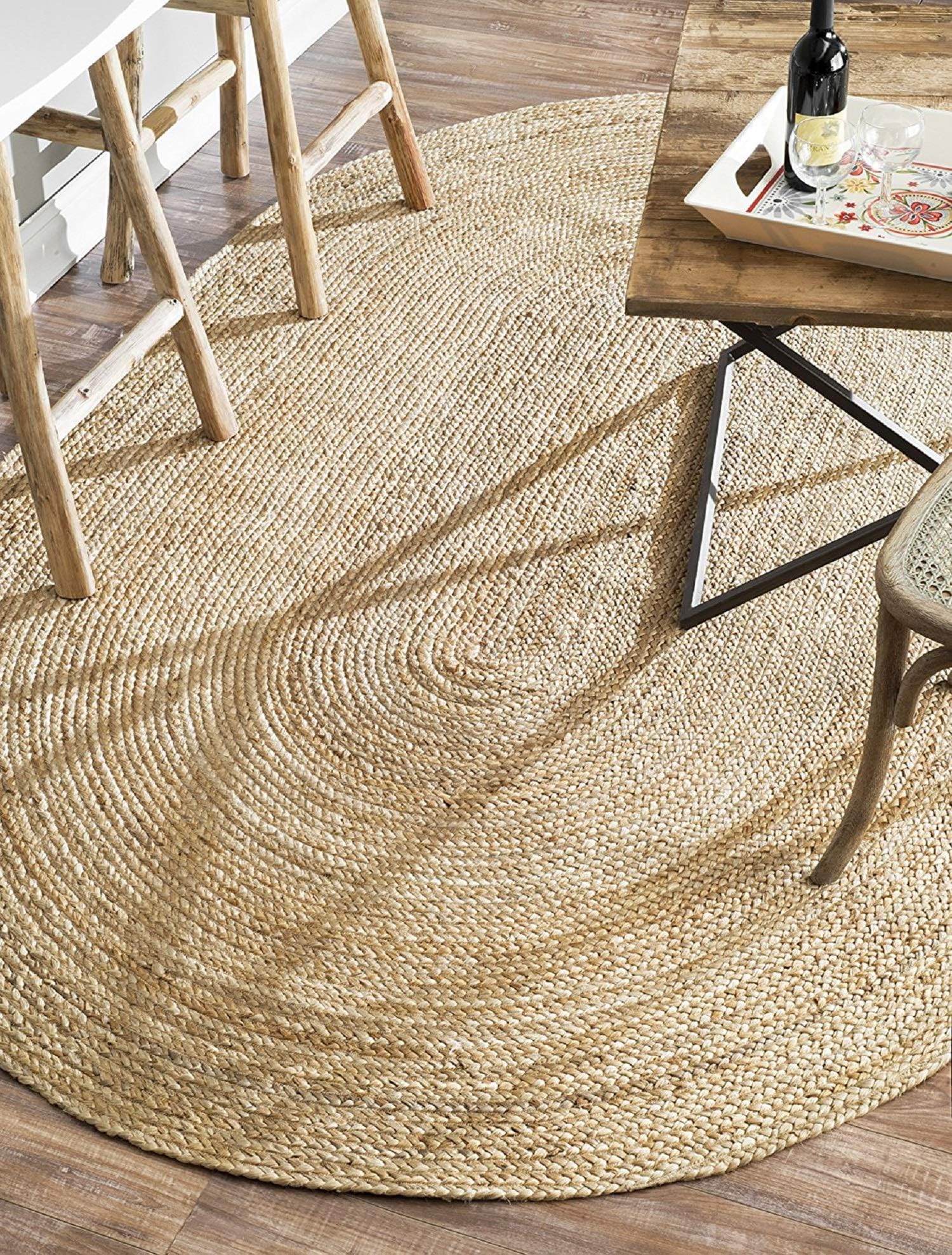 Rugsite 100% Jute oval rug, 90x150cm. Natural braided pile. American style. Kitchens, Conservatories. UK Seller …
