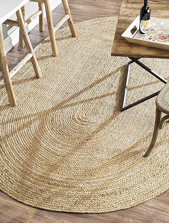Amazon De Rugsite Teppich 100 Jute Oval 90 X 150 Cm