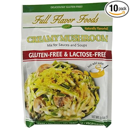 Full Flavor Foods Gluten Free Creamy Mushroom Soup Sauce Mix 2 65 Oz Packets Pack Of 10 Amazon Com Grocery Gourmet Food