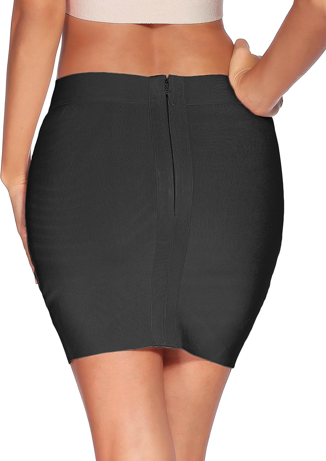 meilun Women's Rayon Bandage Bodycon Mini Skirt at  Women’s Clothing store