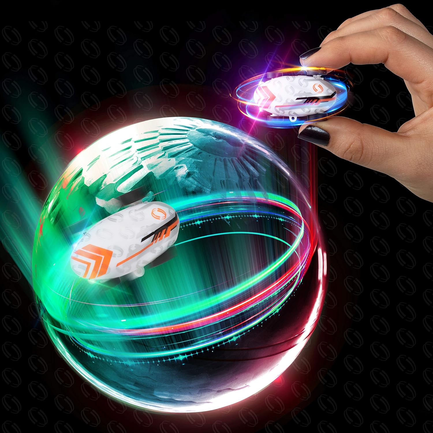 Whipz Micro Racers Mini Cars - Micro Pocket Racer LED Light Up Glow in The Dark Car Spinner Girls or Boys Toys, Keychain Cars w/ Balls for Kids