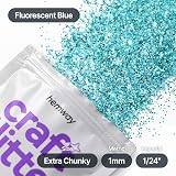 Hemway Fluorescent UV Neon Blue Glitter 100g Extra Chunky Craft Glitter view 4