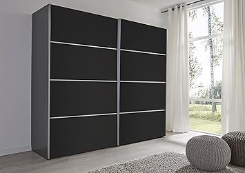Schlafzimmer Turin Black Sliding Door Wardrobe 236cm Wide