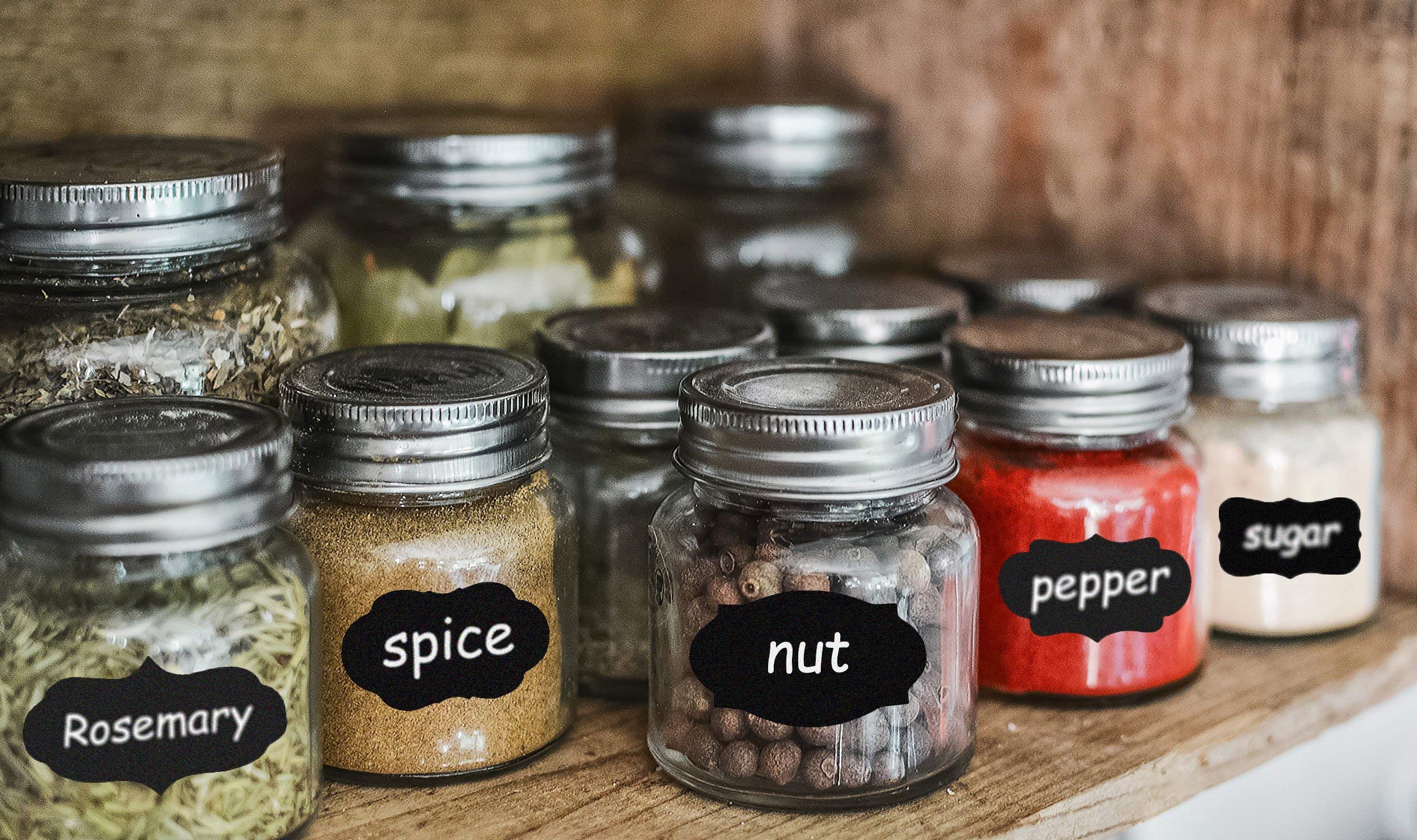 Chalkboard Labels - 88 Premium Reusable Chalkboard Stickers with 1 Free Erasable Liquid Chalk Markers for Labeling Jars, Parties, Craft Rooms and Organize Your Home & Kitchen