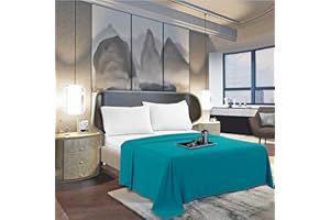 Mocassi Full Flat Sheet - Hotel Luxury 1800 Premier Cooling Bedding Sheet - Softest Sheets - Wrinkle, Fade, Stain Resistant - 1 Single Top Flat Sheet, Full, Teal