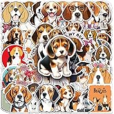 Beagles Stickers 50 Pack Cute Animal Laptop Decals Waterproof Vinyl Water Bottle Stickers for Boys Girls Teens Adults