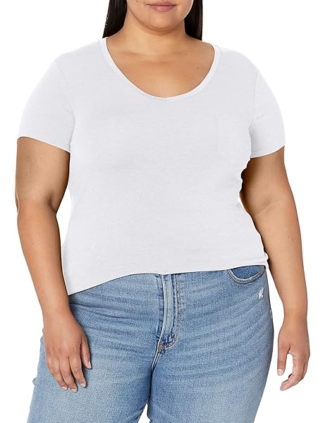 PRANA WOMEN’S FOUNDATION SHORT SLEEVE V-NECK T-SHIRT, WHITE, MEDIUM