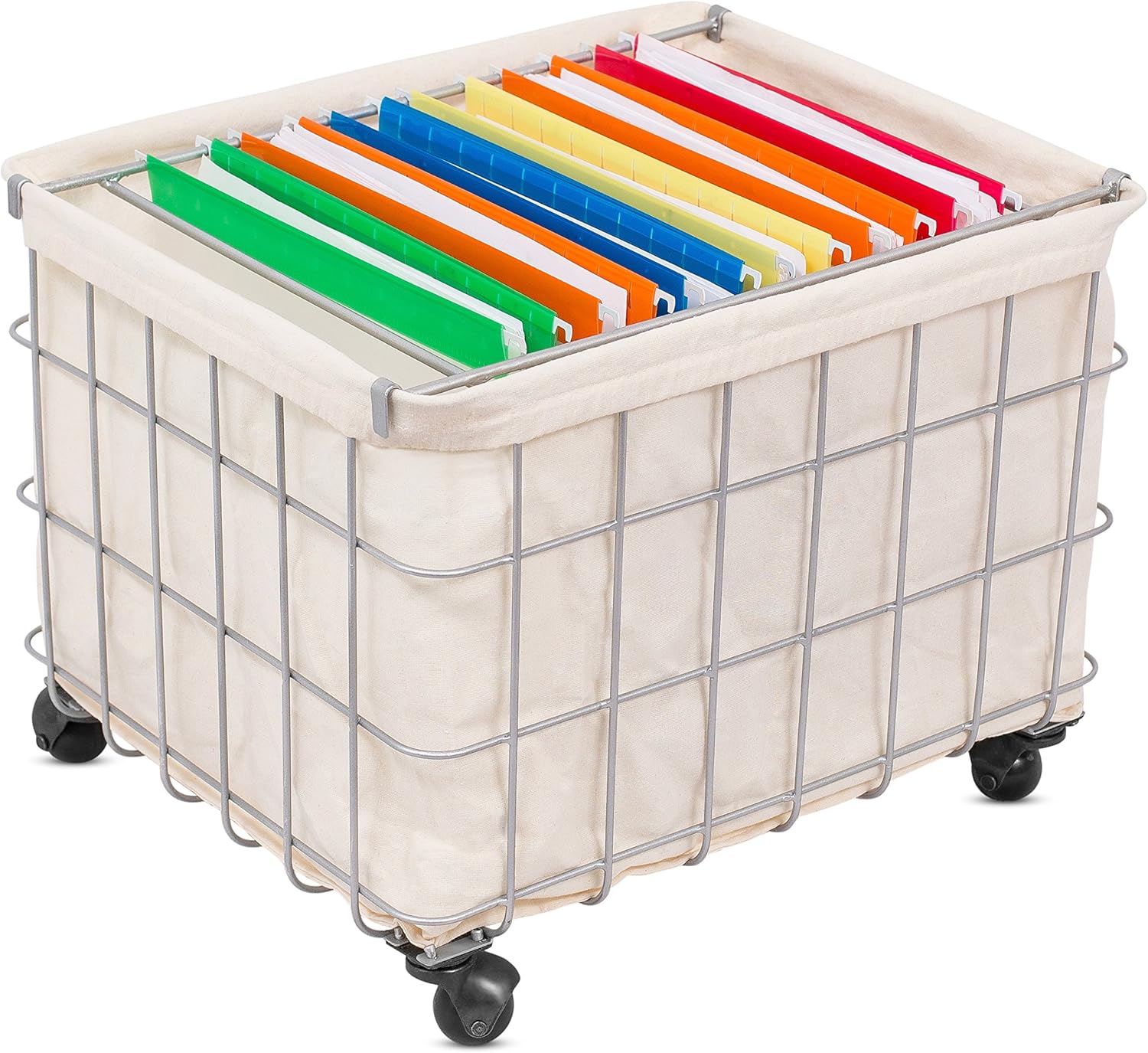 Birdrock Home Metal Wire Rolling File Cabinet Linen Liner Blanket Toy Magazine Storage Home Office Decor Hanging Files Amazon Ca Home Kitchen