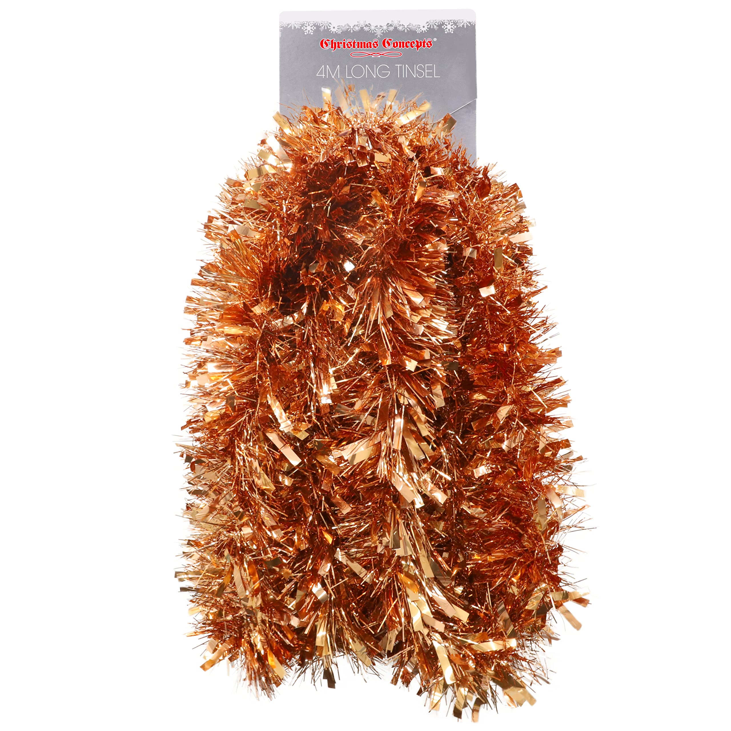 Christmas Concepts® 4m (13ft) Metre Chunky/Fine Christmas Tinsel - Christmas Decoration Tinsel (COPPER)