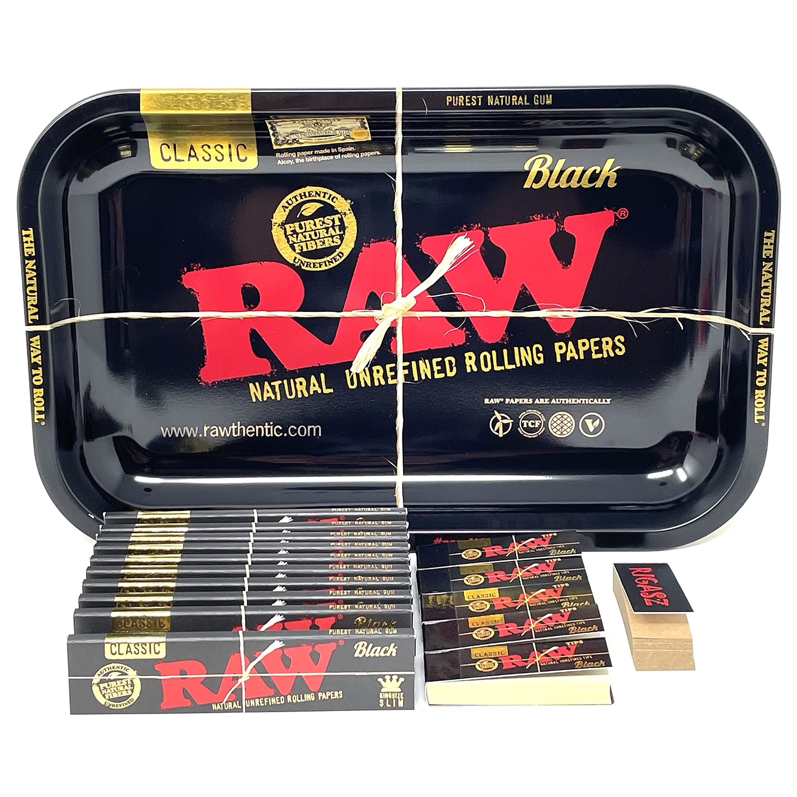 Reds Tips Small Black Tray Set Classic Black King Size Slim Papers and Tips