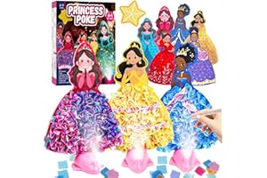 Fortand Poke-Art Crafts Kit for Kids, Princesses Craft Kits for Girls Ages 4-9 Paper Craft Kits with LED Base DIY Creative Ac