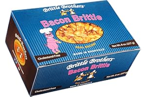 Brittle Brothers Bacon Peanut Brittle - 8 oz Box - Voted #1 in America - 4 x's more Nuts! - Cashew Pecan Bacon Corporate Gift Men Women Candy Snack Birthday Sampler Christmas Mother Father Graduation Office Mix Valentines Day Party
