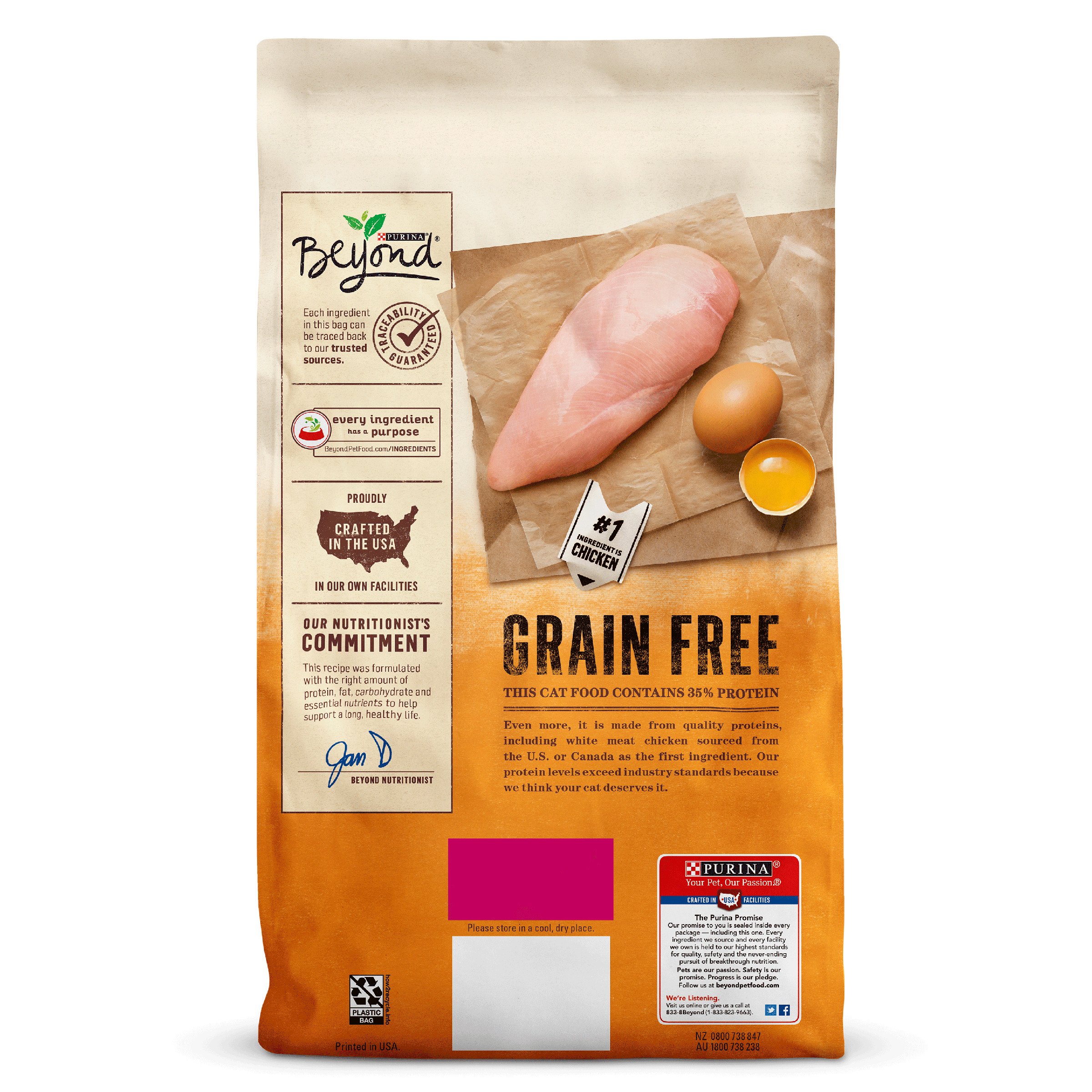 Purina Beyond Natural Dry Cat Food, Grain Free, White Meat Chicken