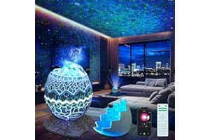 FLYEAGLE Star Projector Night Light, Galaxy Projector for Bedroom, 15 Color Mode Built-in 8 White Noise, and Bluetooth 5.1 Speaker, Remote & App Control, Timer Function, Christmas Light Projector for Kids