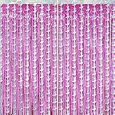 BAHABY Cowgirl Party Decorations Set, 2 Pcs Pink Tinsel Fringe Curtains+ 2 Pcs Silver Cowgirl Boot Iridescent Foil Curtains for Wedding Birthday Bachelorette Party Favors