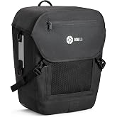 go wild Waterproof Bike Pannier bag, Single 20L Rear Rack Commuter Bag | 500D Polyester, Built-in Rain Cover, Padded Laptop Sleeve, Reflective Strips, Quick-Release Rack Mount