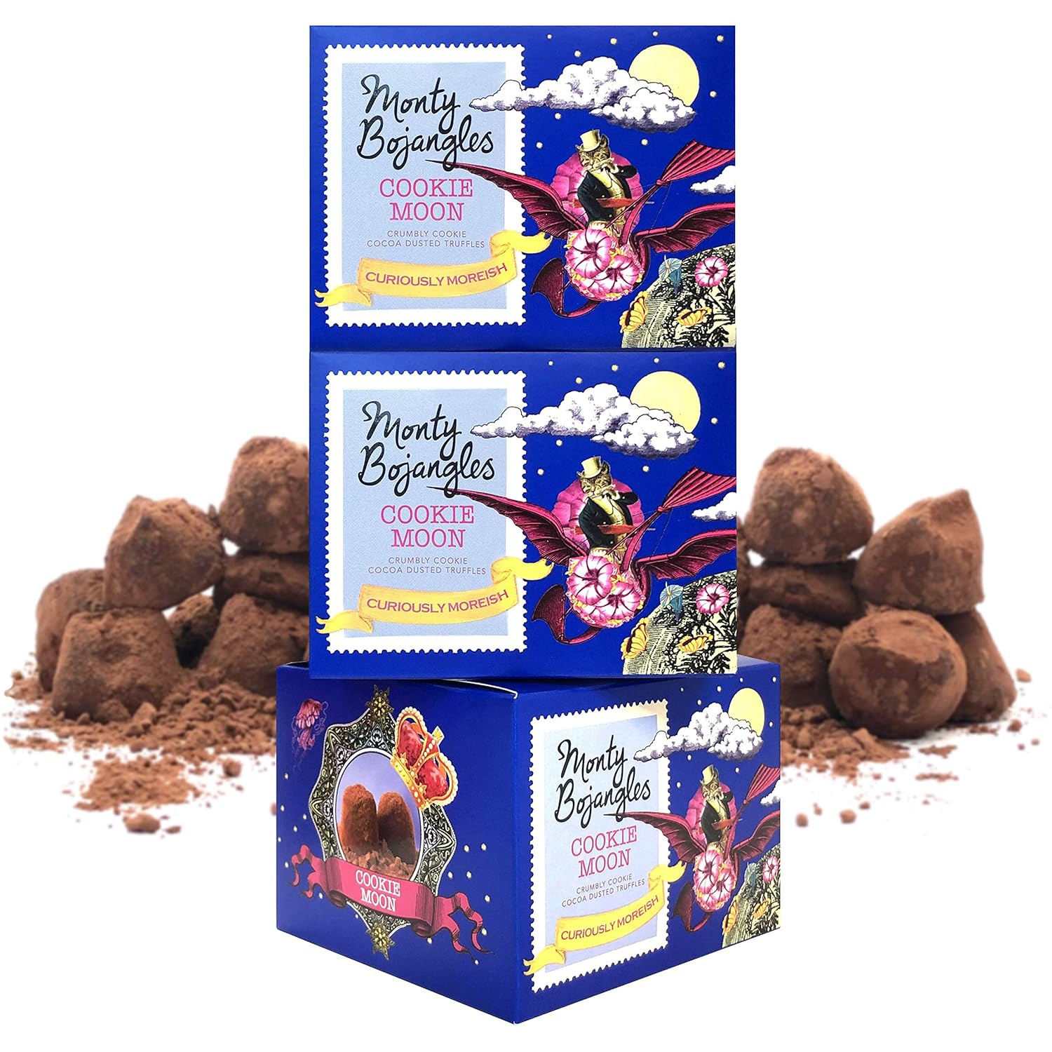 Monty Bojangles Cookie Moon Cocoa Dusted Truffles, 3 x 100g Gift Boxes