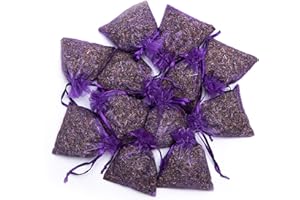 Lavande Sur Terre Bag of 12 Sachets Dried Lavender Flower Lavender Sachets for Drawers and Closets, LV-B-1