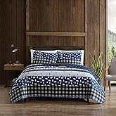 Eddie Bauer - Queen Quilt Set, Reversible Cotton Bedding with Matching Shams, Luxurious Bedding Set (Blue Creek Navy, Queen)