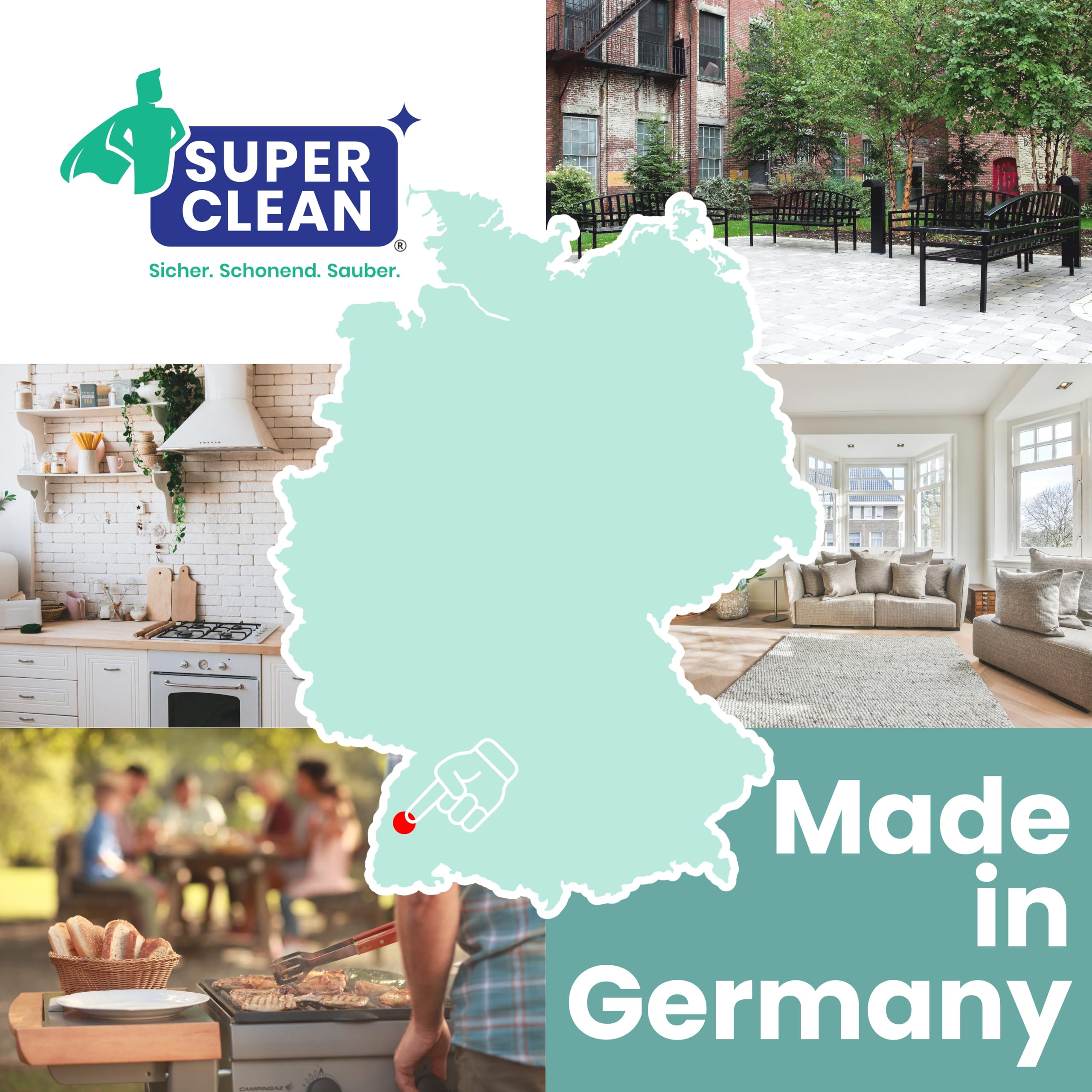 SUPER CLEAN 1 x 1L Entkalker Konzentrat Kaffeevollautomat - Flüssig - Für alle Maschinen & Marken - 10 x Entkalkung - Effektiver Flüssigentkalker von Kaffeemaschinen, Wasserkocher & Duschen 8