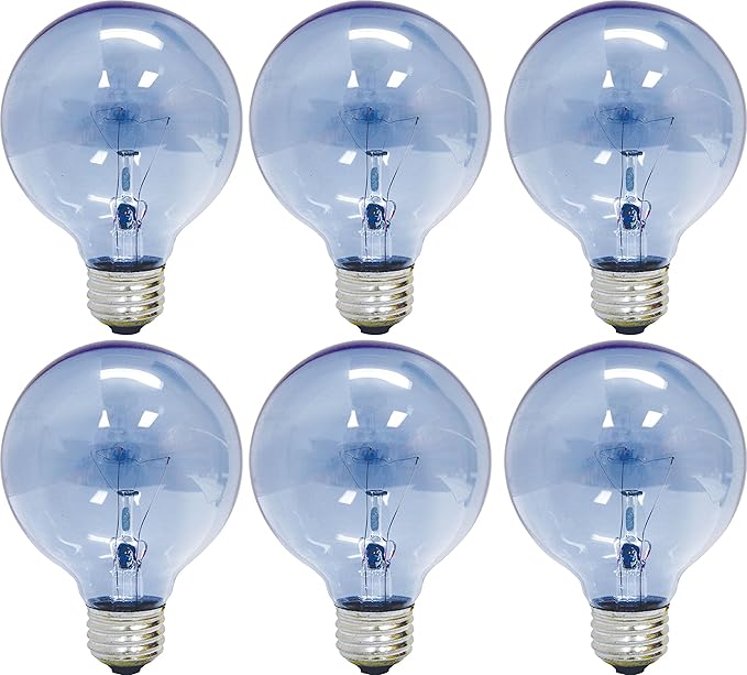 GE Lighting 48694 Reveal 40watt 265Lumen G25 Light Bulb with Medium Base, 6Pack