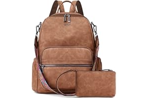 OPAGE Leather Backpack Purse for Women Fashion Ladies Convertible Shoulder Casual Travel Bags With Wristlet