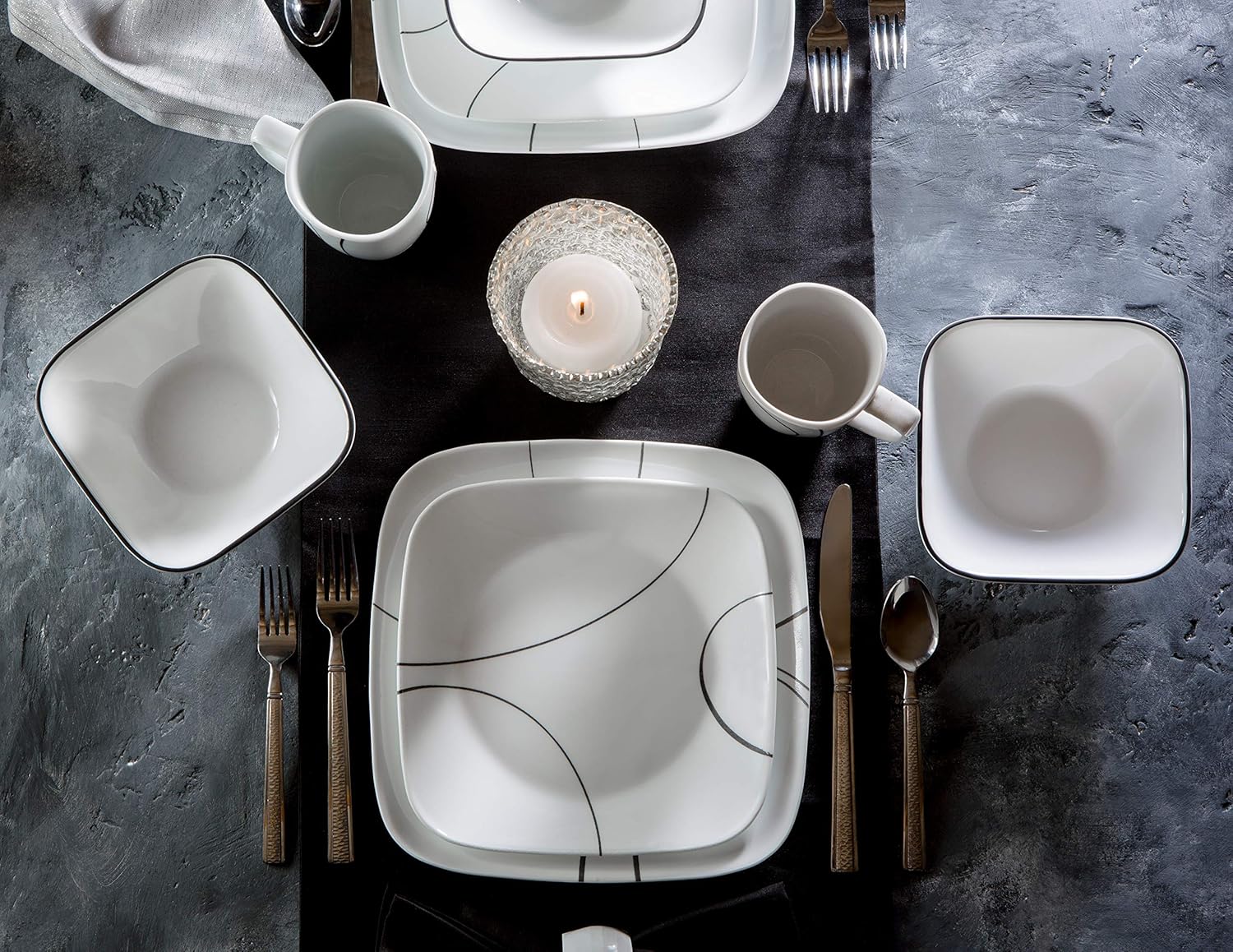  | Corelle Square Simple Lines 10-1/2-Inch Plate Set (6-Piece): Corelle Simple Lines Dishes: Dinnerware Sets