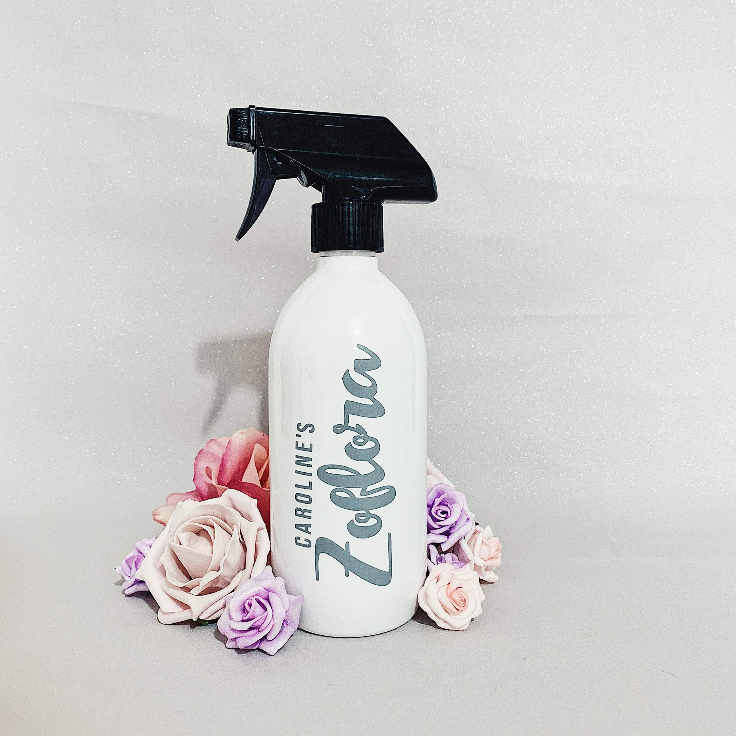 Personalised Zoflora Spray Bottle, White And Grey. Mrs Hinch Inspired, Hinch Army, Cleaning Spray Bottle. Zoflora, Lenor, Comfort.