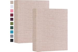 Mublalbum Small Photo Album 4x6 Photos 2 Pack Linen Cover Mini Brag Book Photo Album Each Small Album Holds 52 Vertical 4x6 Photos for Artwork Postcards or Picture Storage (Beige)