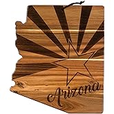 Totally Bamboo Rock & Branch Origins Series Arizona State Shaped Cutting Board and Charcuterie Serving Tray, Includes Hang Tie for Wall Display 11-3/4" x 13-1/2" x 5/8"