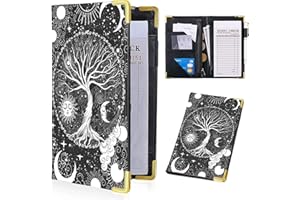 AIHONMIN Waitress Book, Tree of Life Server Books for Waitress with Zipper Pocket, Leather Server Book, Cash Check Bill Receipt Holder Presenter, Guest Book Note Pad Waiter Accessories Fit Server Apron Tree