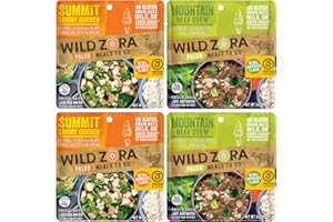 Wild Zora Paleo Freeze Dried Meals for Backpacking & Camping - Healthy Gluten Free & Grain Free Camping Meals/Backpacking Food + No Added Sugar - Great for Travel (AIP 4-pack)
