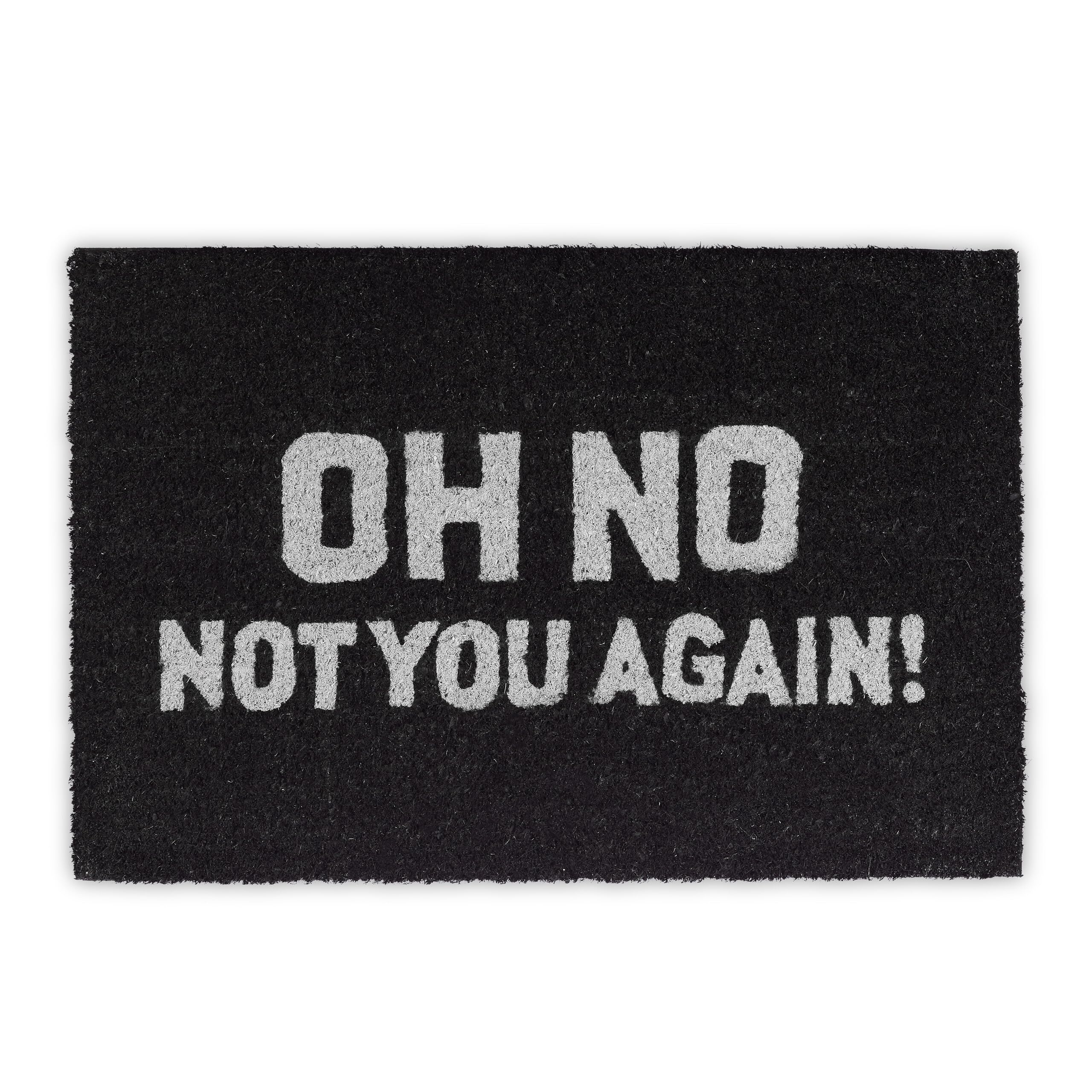 Relaxdays ‘Oh No’ Coir Doormat, HxWxD: 1.5 x 60 x 40 cm, Funny, Nonslip, Coconut Fibre, Rubber, Black-Natural Brown — image 1